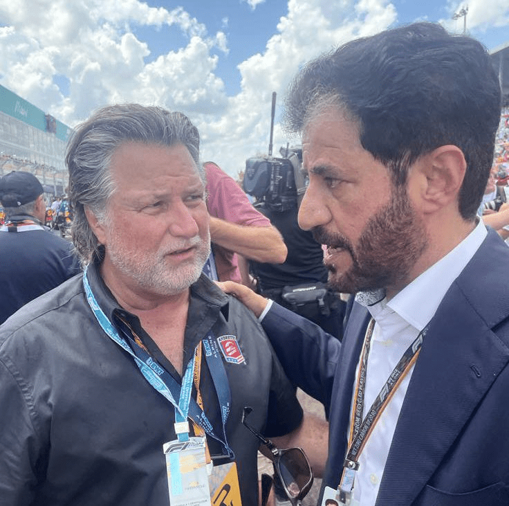 Michael Andretti and FIA President Mohammed Ben Sulayem at the 2022 Miami Grand Prix. © Mohammed Ben Sulayem / Twitter