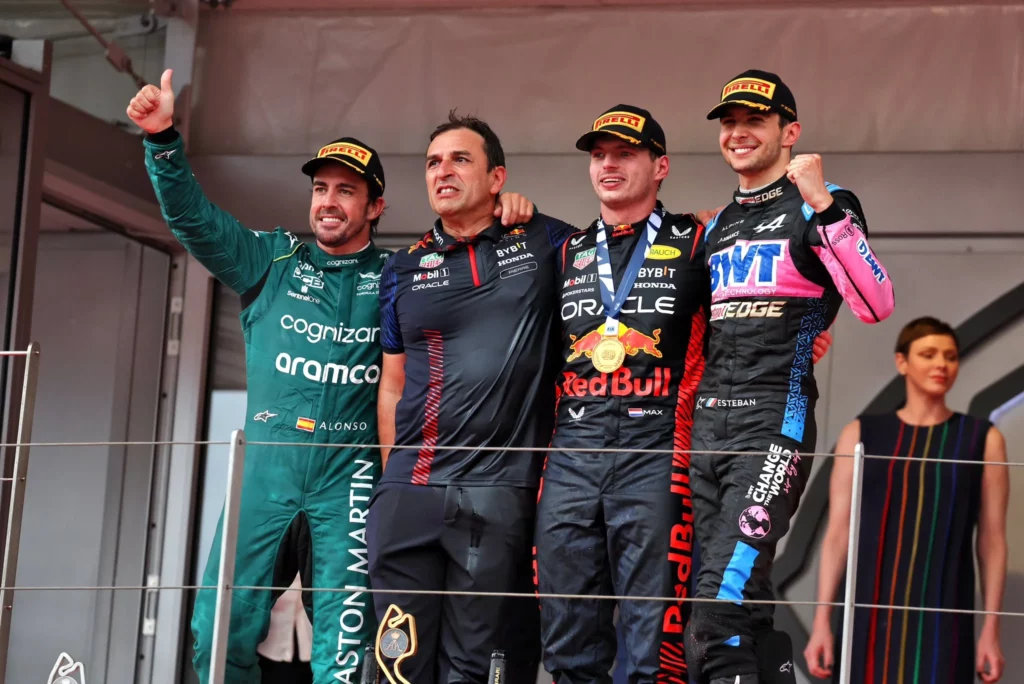 Alonso, Verstappen ed Ocon sul podio di Montecarlo