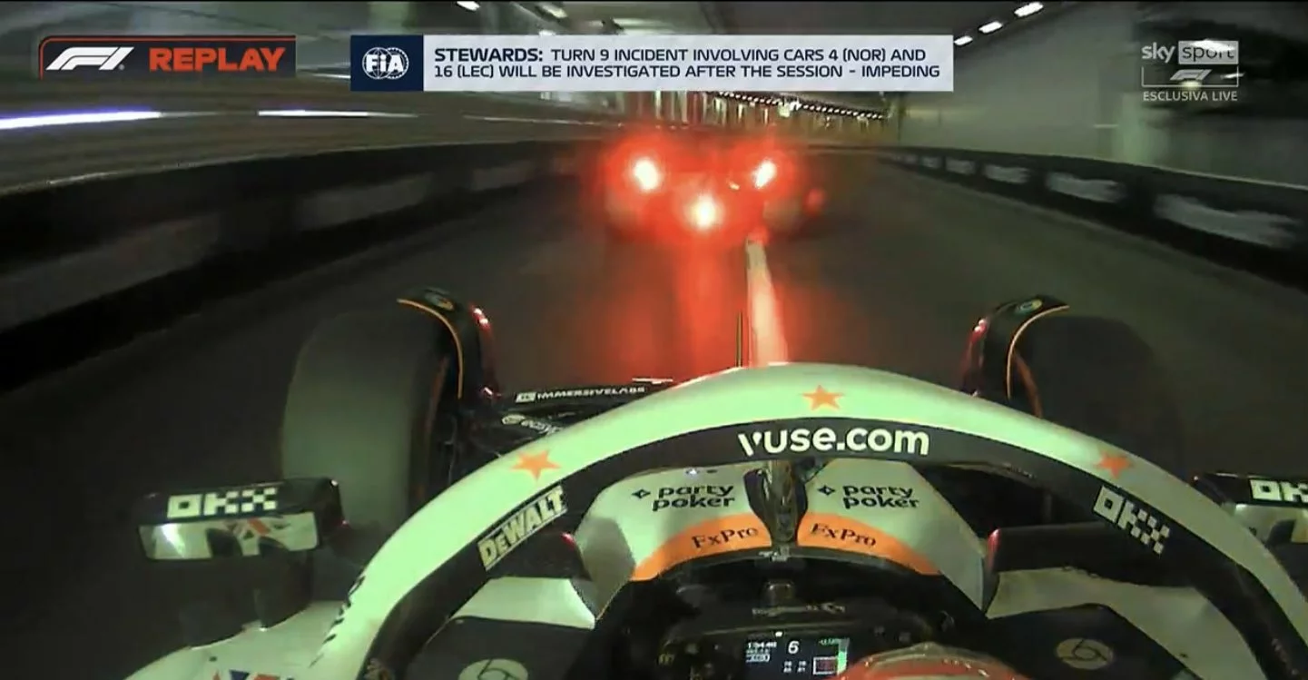 Leclerc in galleria a Monte-Carlo causa impeding a Norris e viene messo sotto investigazione dalla FIA