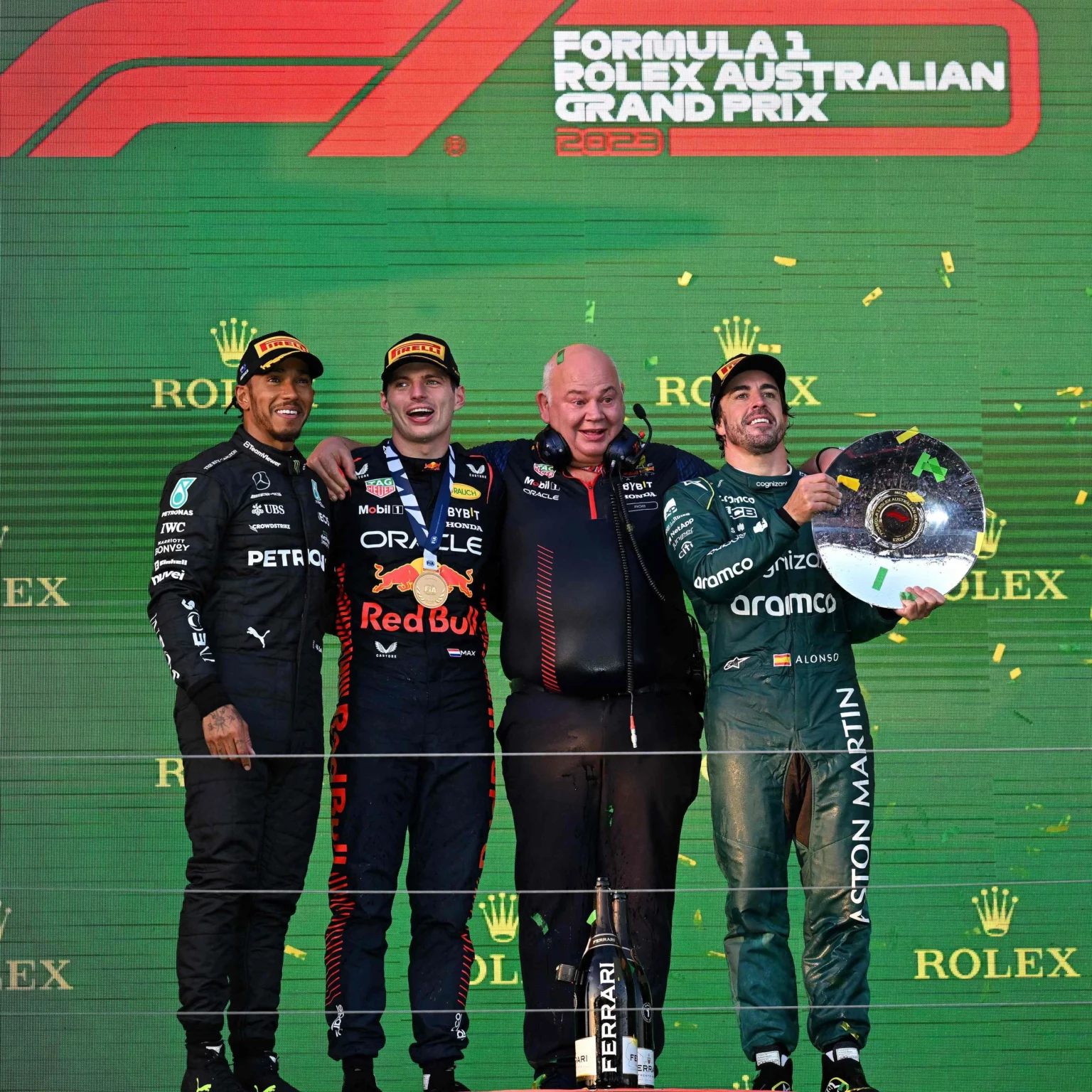 Verstappen drops the bomb on Hamilton: “He didn't…” The 2023 Australian GP podium: Hamilton, Verstappen and Alonso