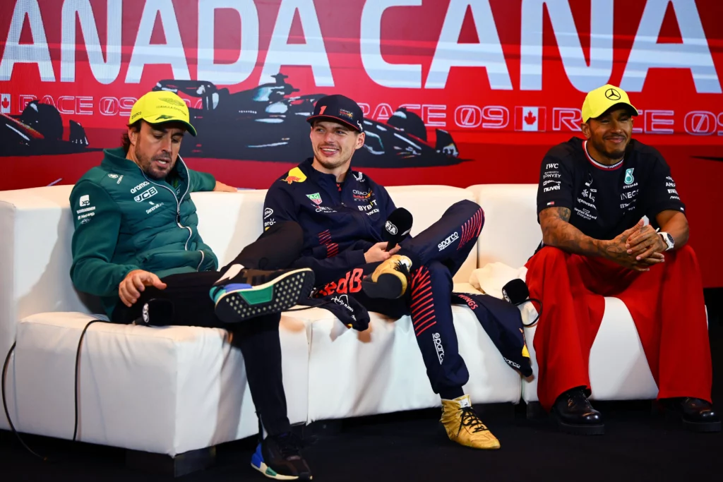 Alonso, Verstappen e Hamilton in conferenza stampa dopo il GP del Canada