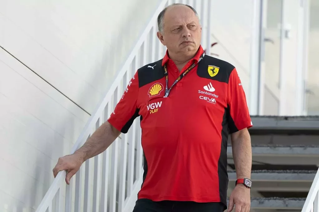 Il team principal della Ferrari Frederic Vasseur nel paddock del GP di Spagna