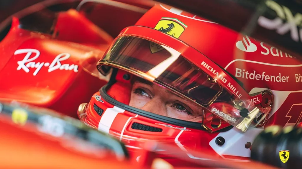 Charles Leclerc in macchina in Austria