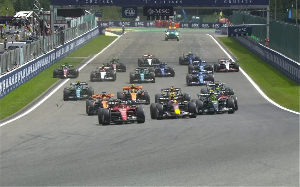 Inizio della gara in Belgio