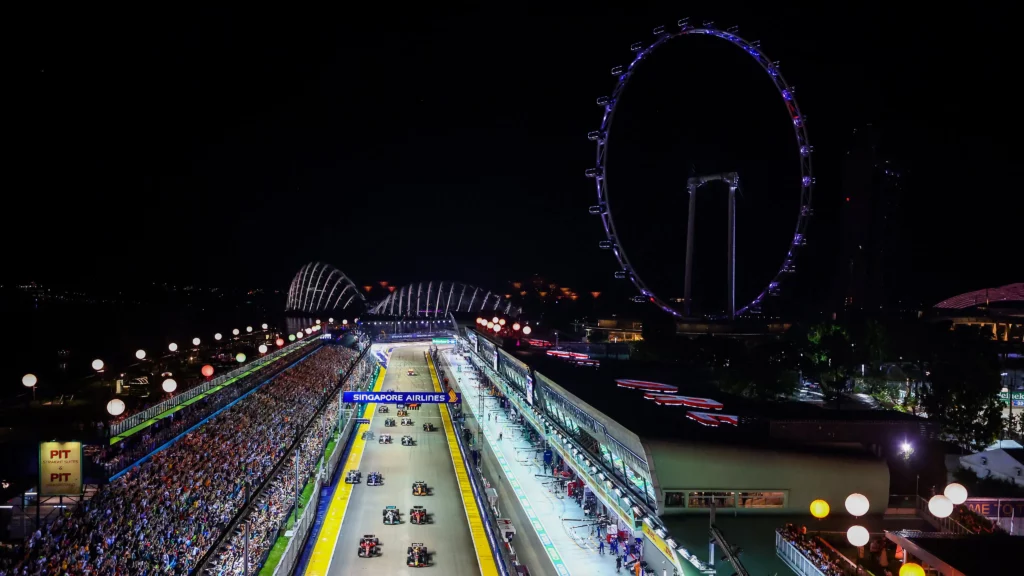 Vista dall'alto del circuito di Singapore.