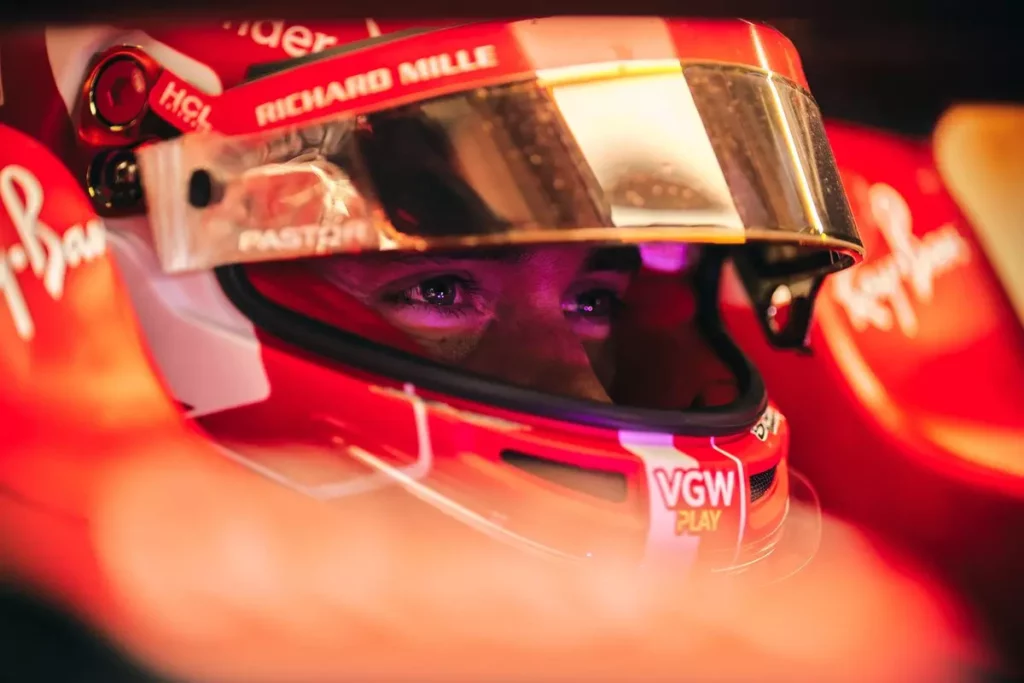 Charles Leclerc nella sua SF-23 in vista delle FP2 del Messico
