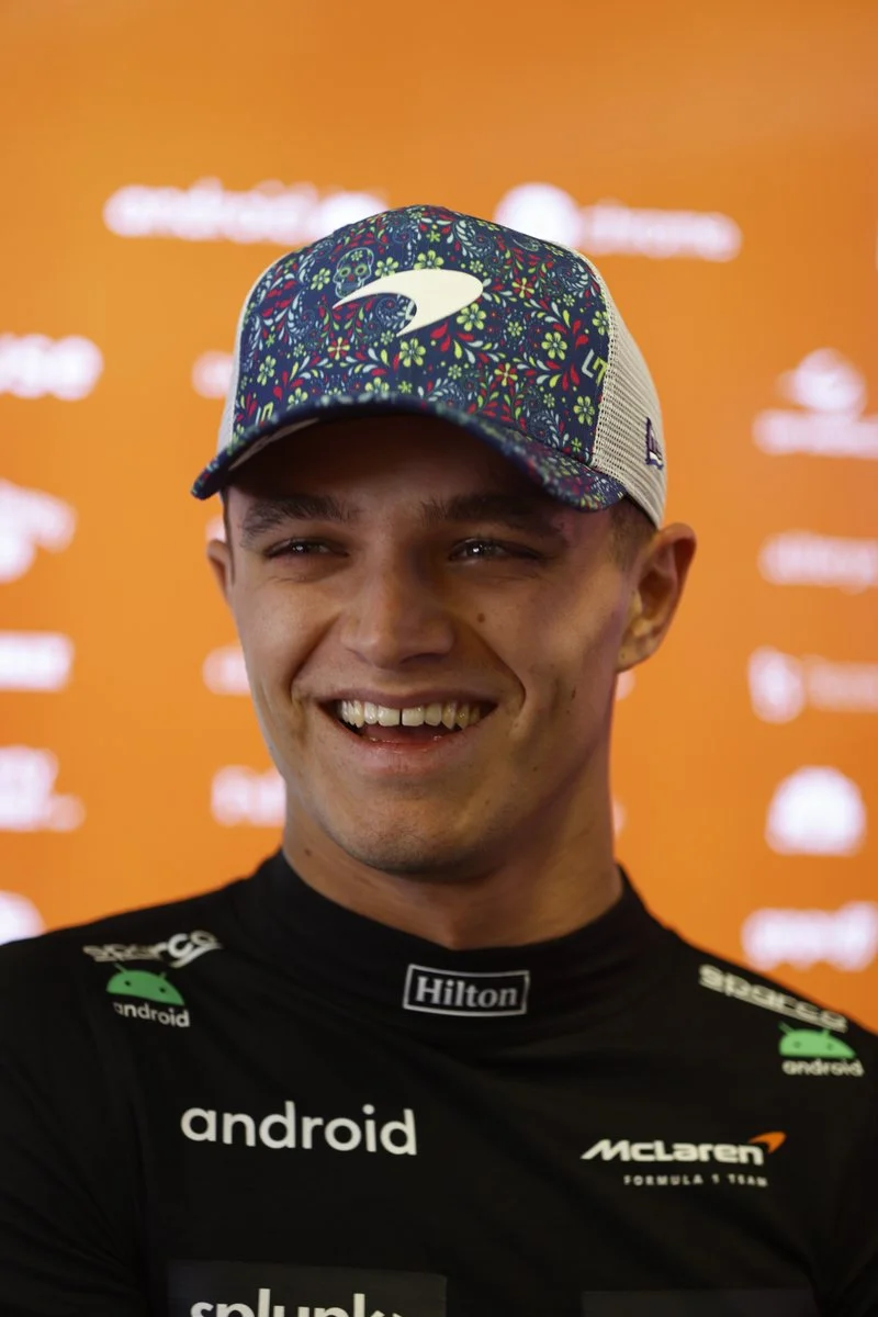 Lando Norris durante le interviste post GP in Messico