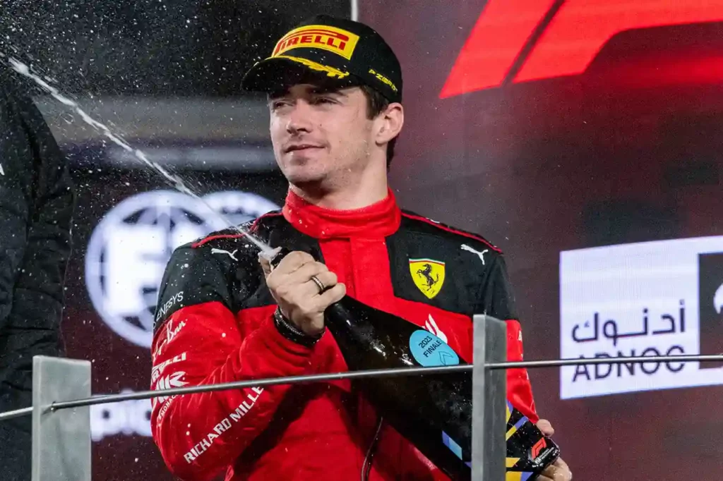 Charles Leclerc sul podio di Abu Dhabi