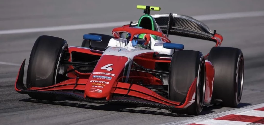 Kimi Antonelli in pista nei test di F2