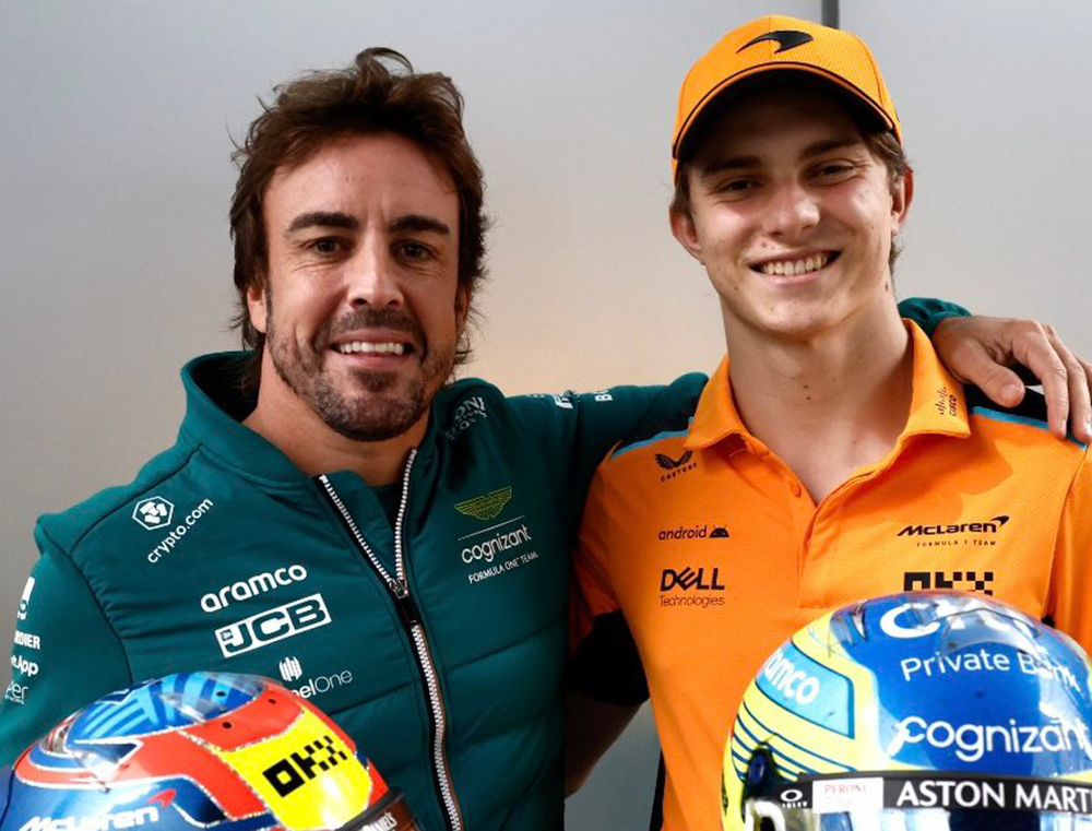 Oscar Piastri e Fernando Alonso