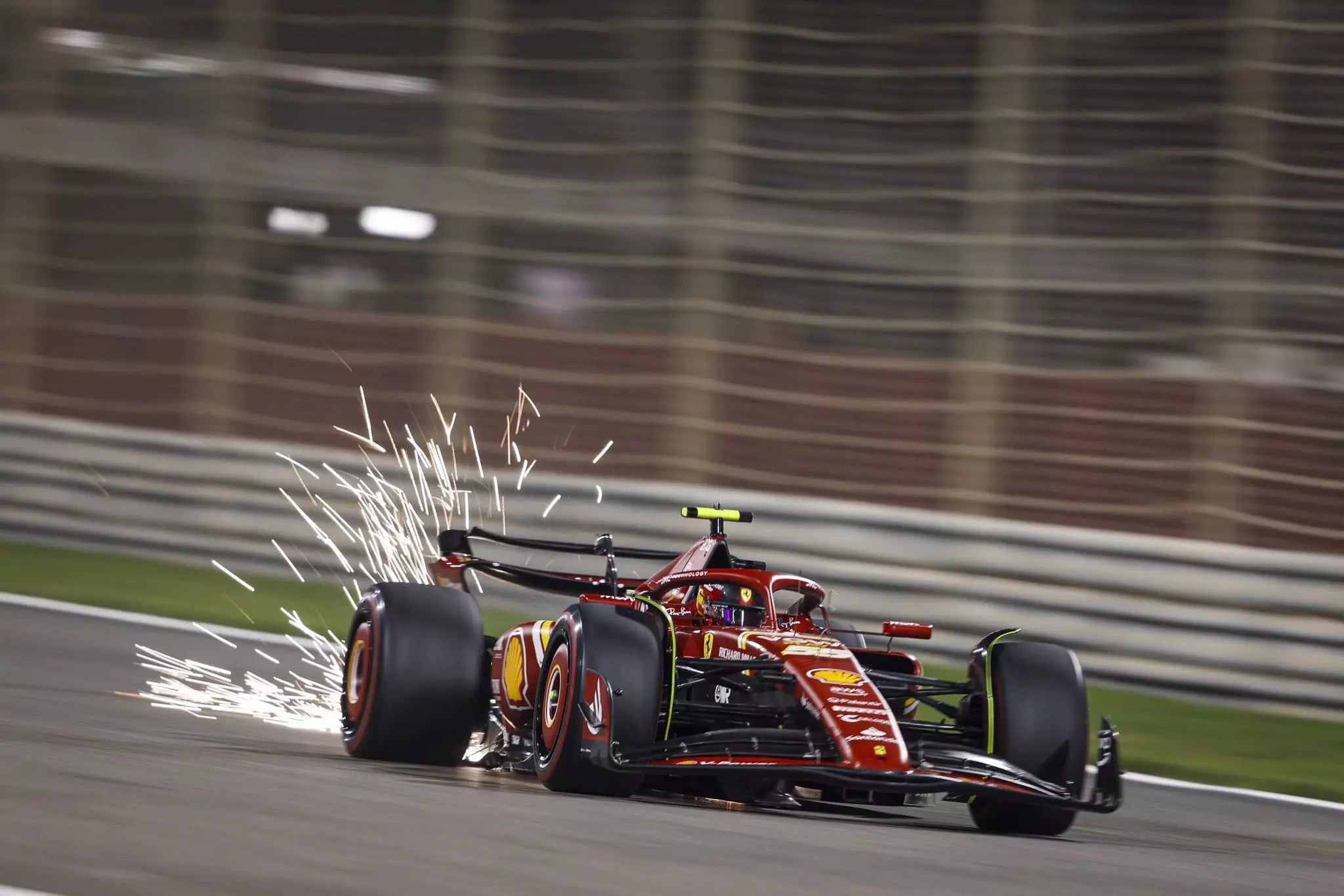 Sainz on the track during the Bahrain GP