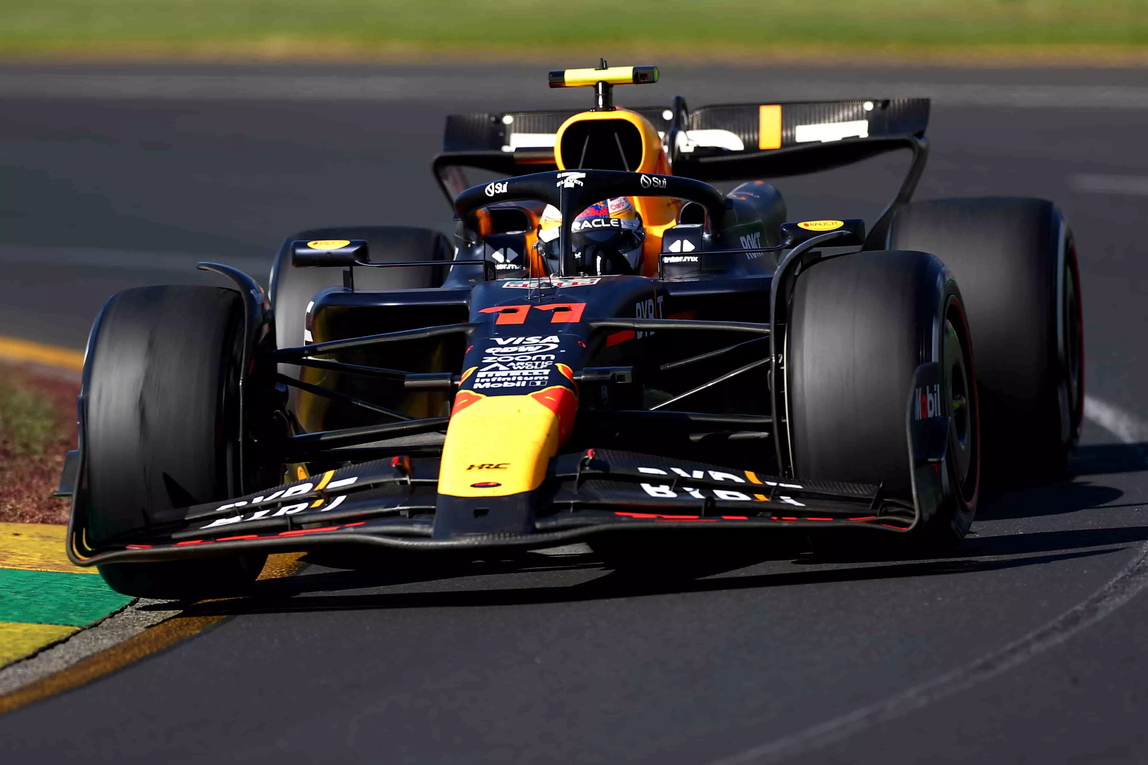 Sergio Perez on the track during the Australian GP