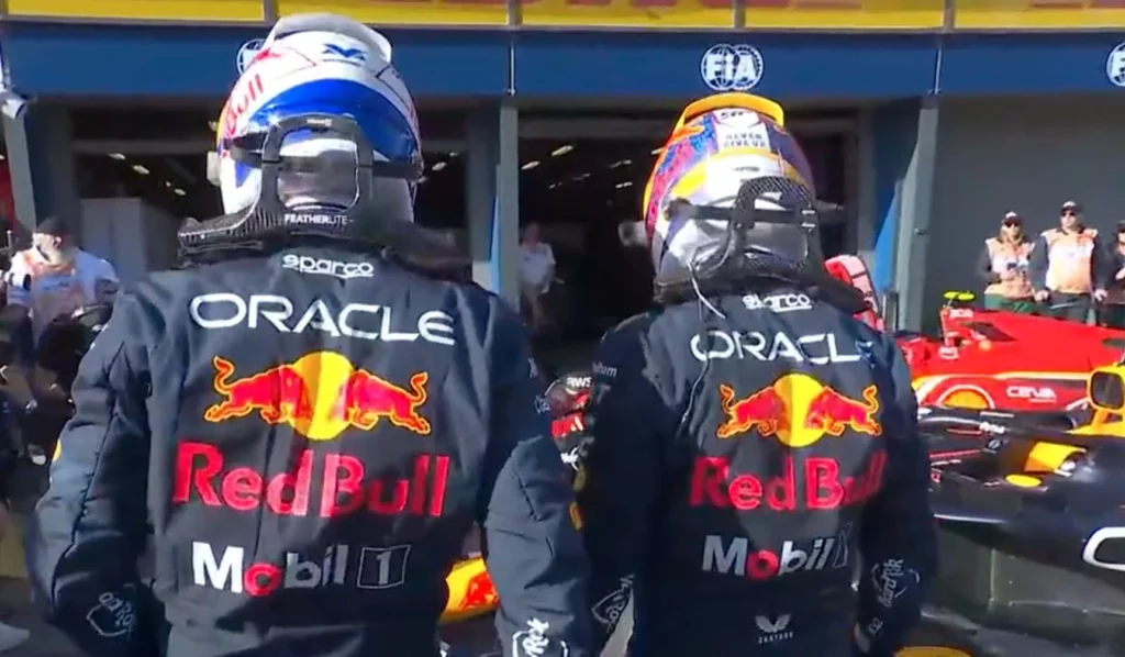 Verstappen e Perez dopo le qualifiche in Australia