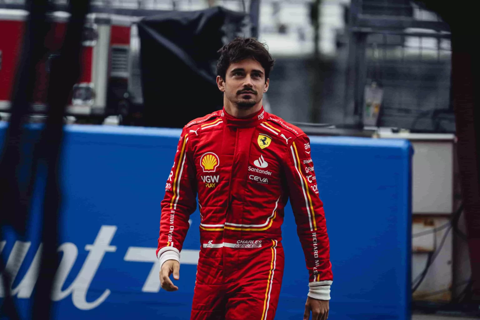 Charles Leclerc al termine delle qualifiche del GP del Giappone