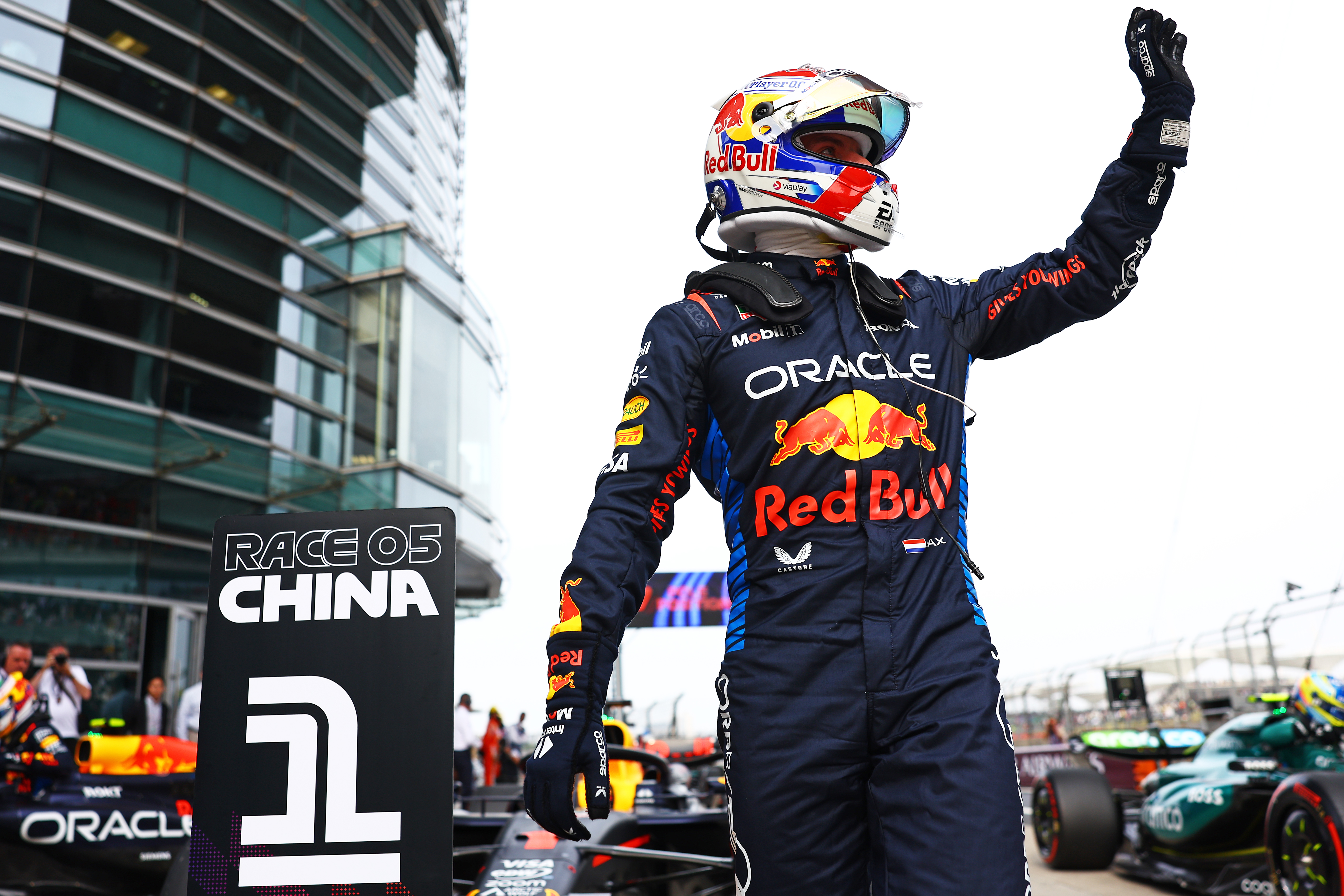 Max Verstappen on pole in qualifying for the Chinese GP