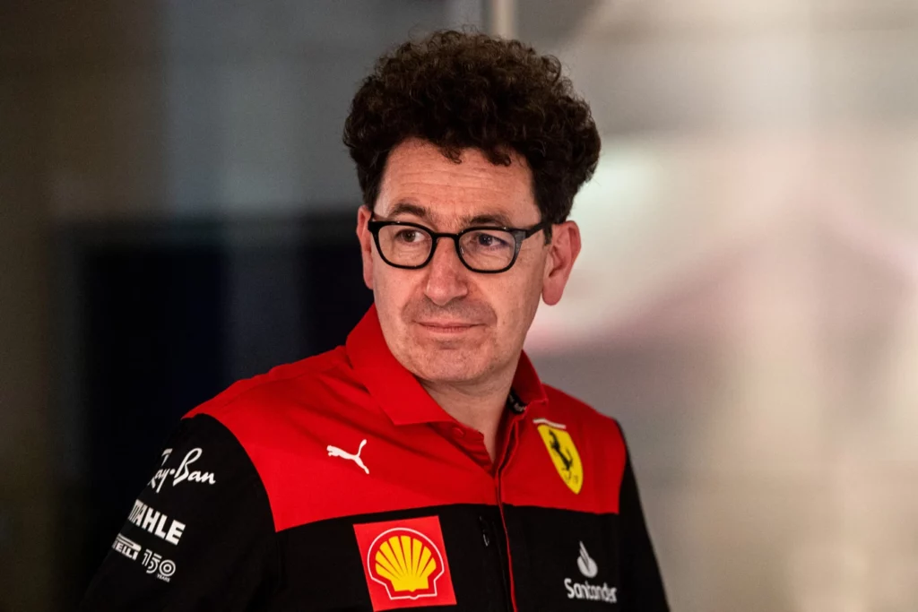 Binotto ad Abu Dhabi nel 2022. la sua ultima gara da team principal Ferrari