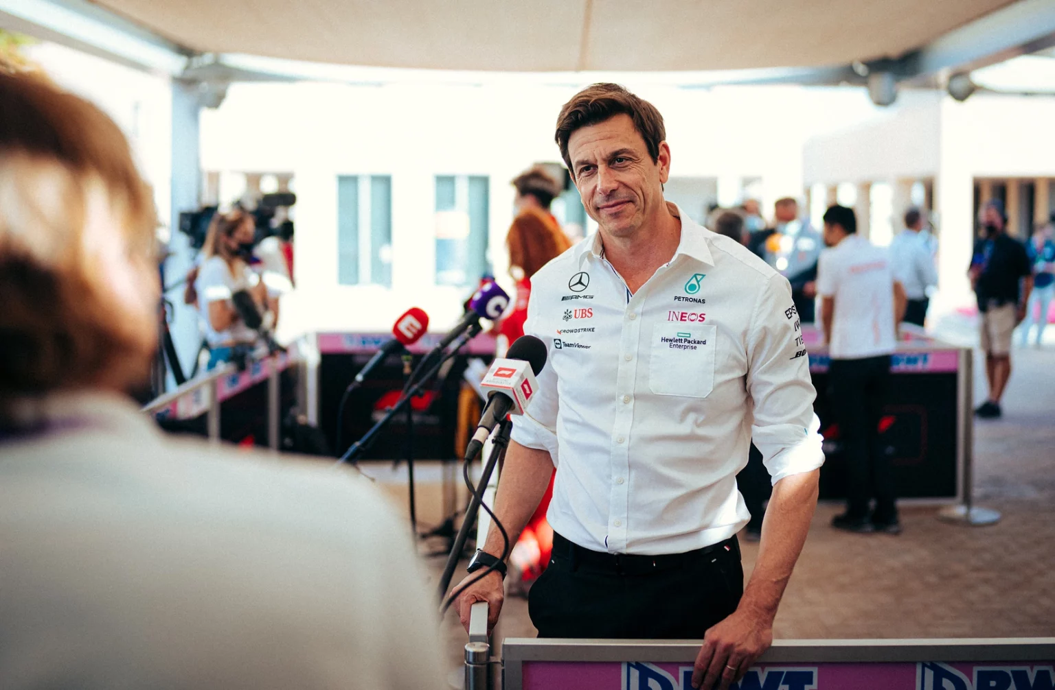Toto Wolff intervistato prima del GP di Abu Dhabi 2021