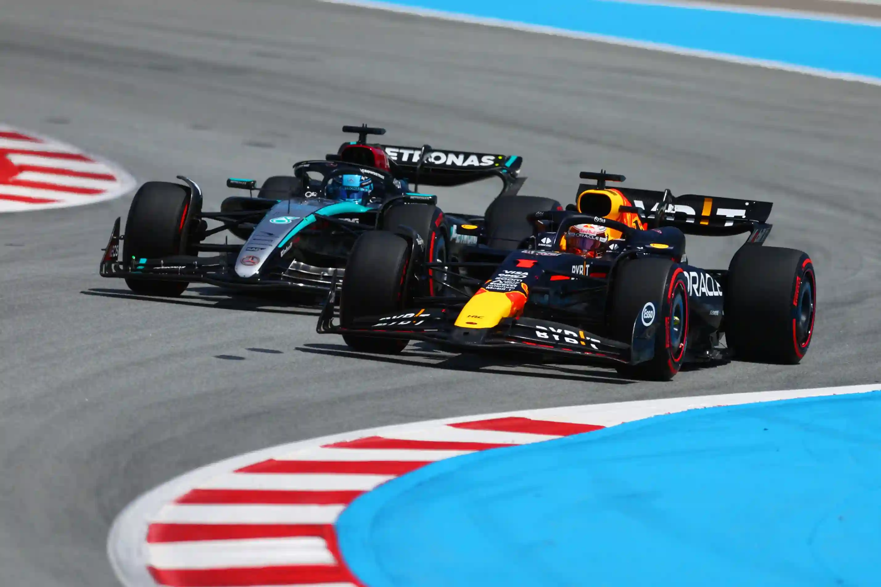 russell e verstappen partenza gp spagna