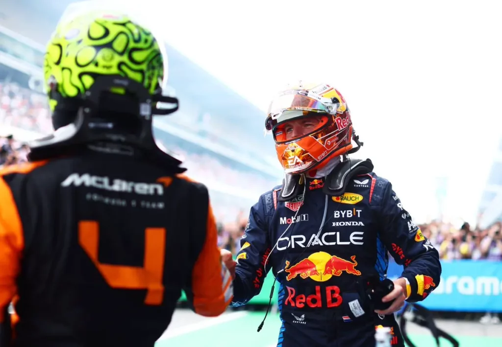 Max Verstappen e Lando Norris GP Spagna