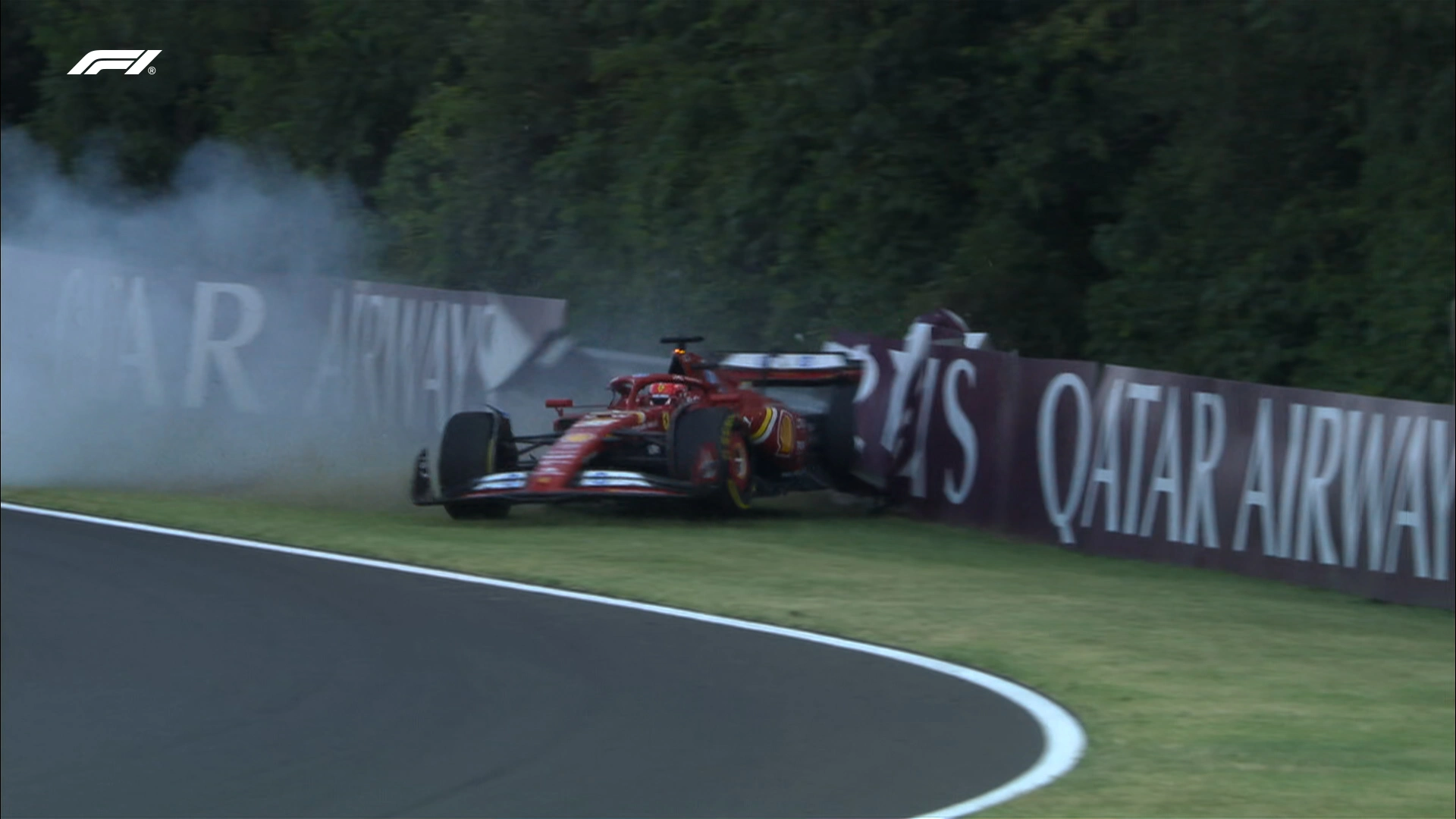 L'incidente di Leclerc durante le FP2 del GP di Ungheria