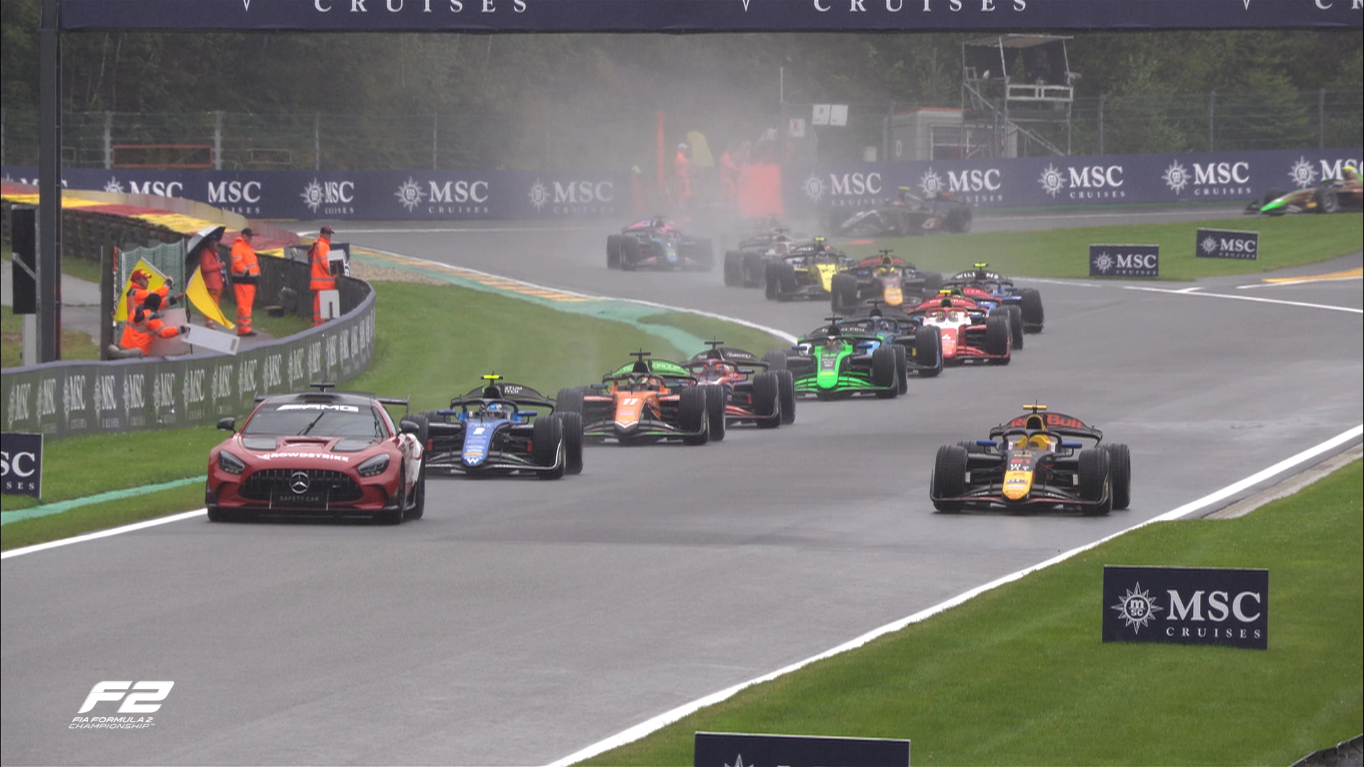 Safety Car in pista a Spa-Francorchamps