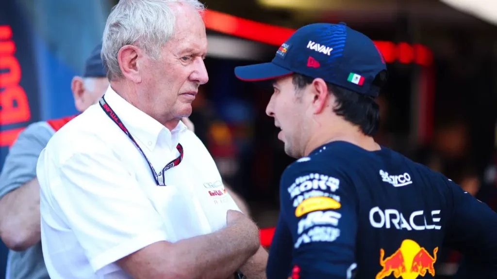 Helmut Marko e Sergio Perez GP Belgio