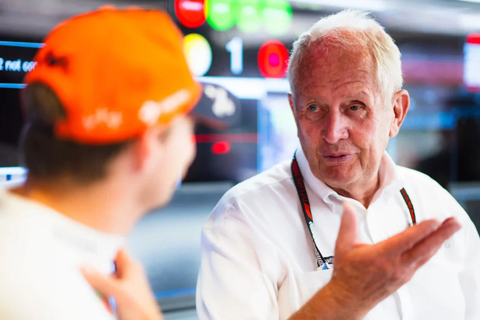 Oracle Red Bull Racing Team Consultant Dr Helmut Marko looks on in the garage during final practice ahead of the F1 Grand Prix of Spain at Circuit de Barcelona-Catalunya on June 22, 2024 in Barcelona, Spain.