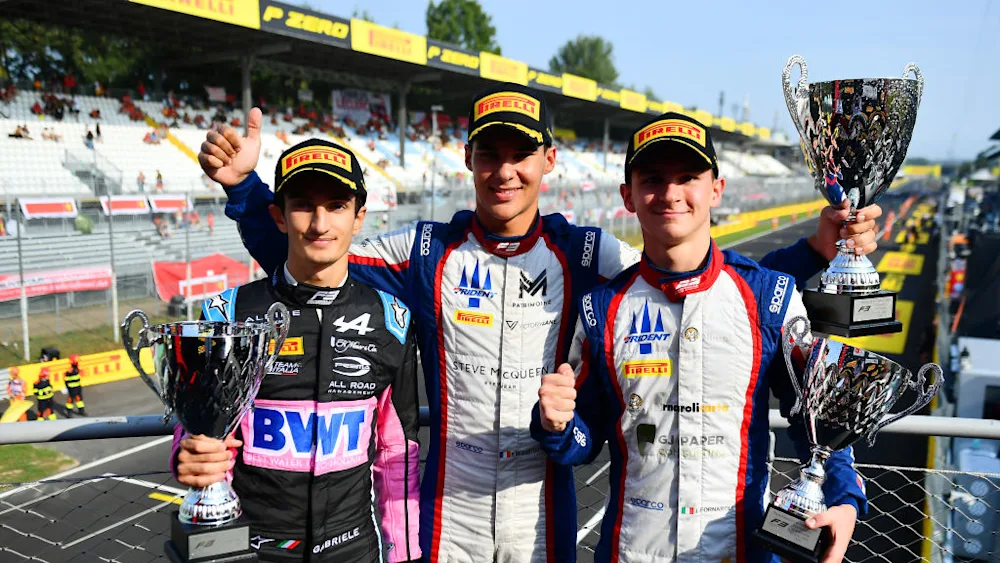 Il podio della Feature Race di F3 a Monza