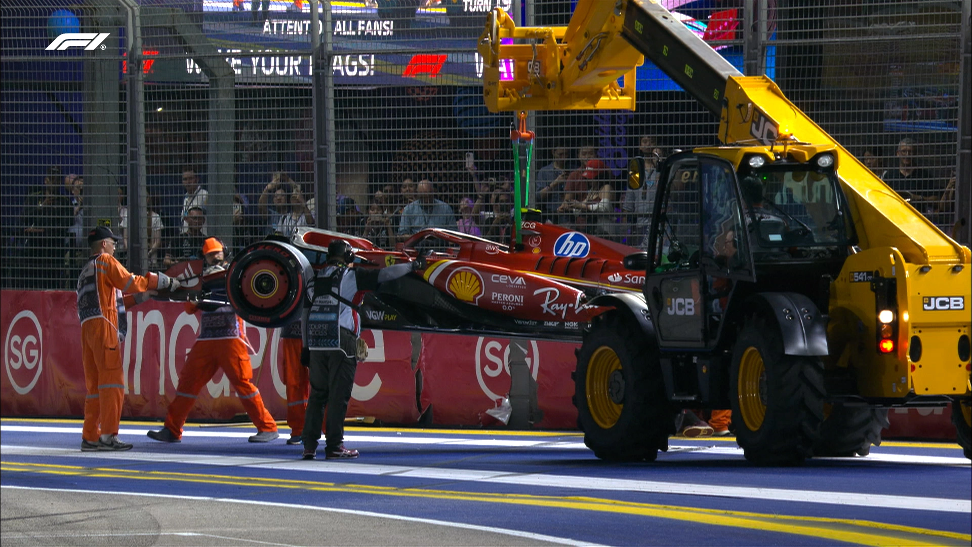 Incidente per Sainz nelle qualifiche del GP di Singapore