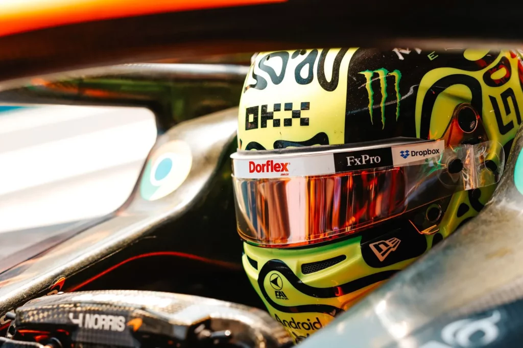 Lando Norris in azione nelle qualifiche sprint del GP del Brasile