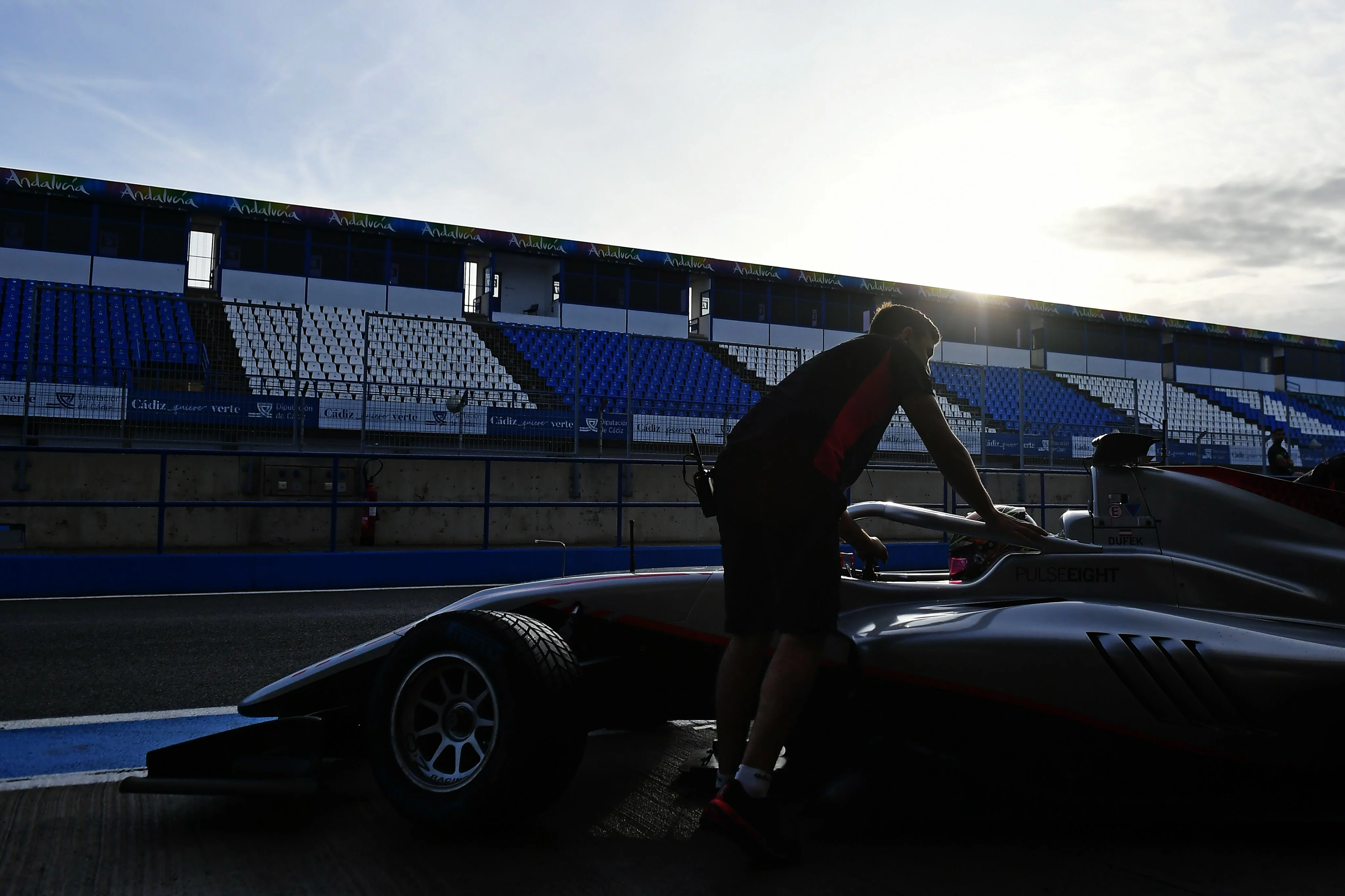 Dufek durante i test a Jerez