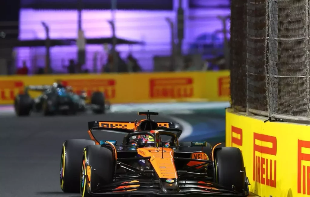 Oscar Piastri in action in the Jeddah race, Fanta F1