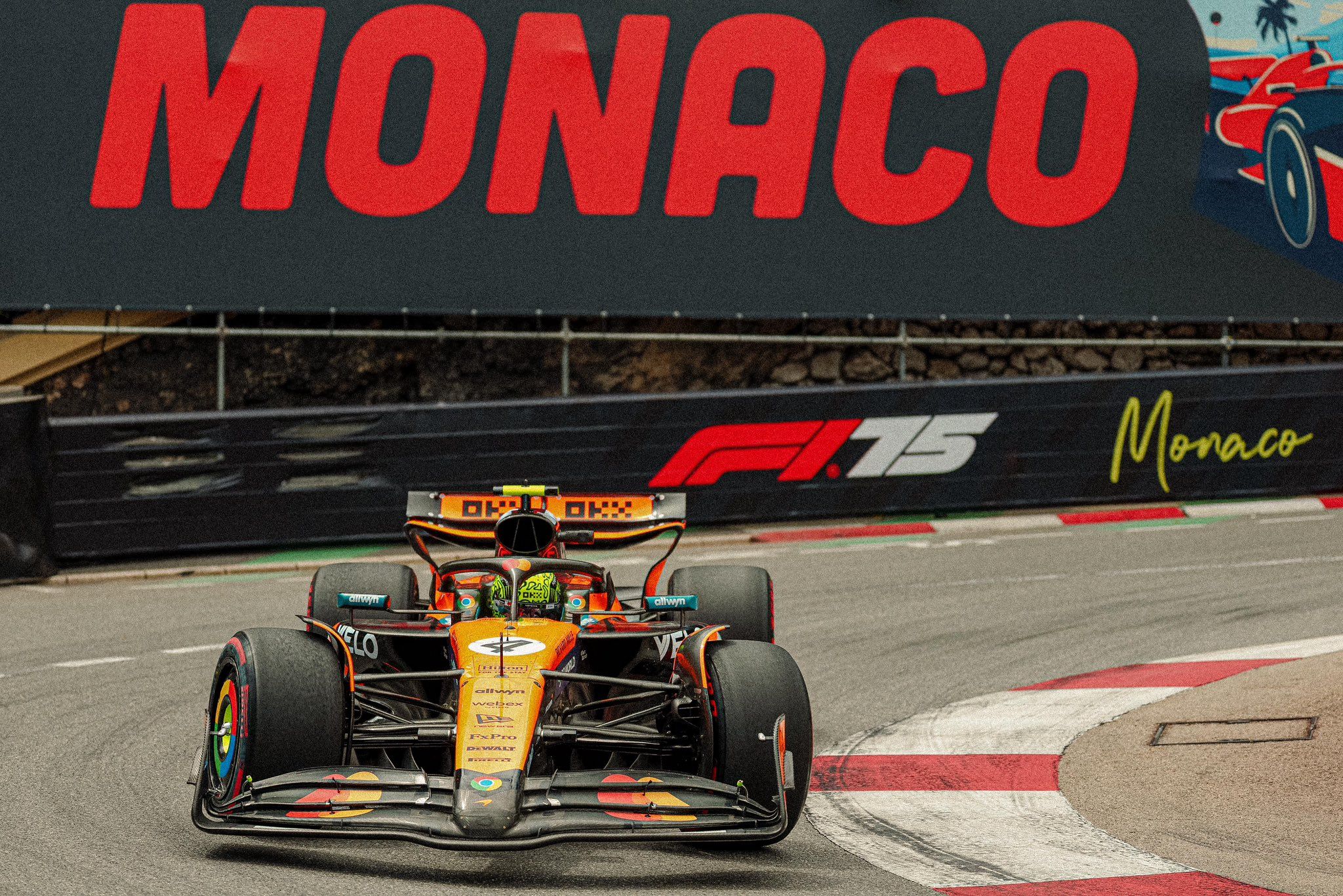 Norris al tornatino durante le FP1 a Monaco (Fonte X: McLarenF1)