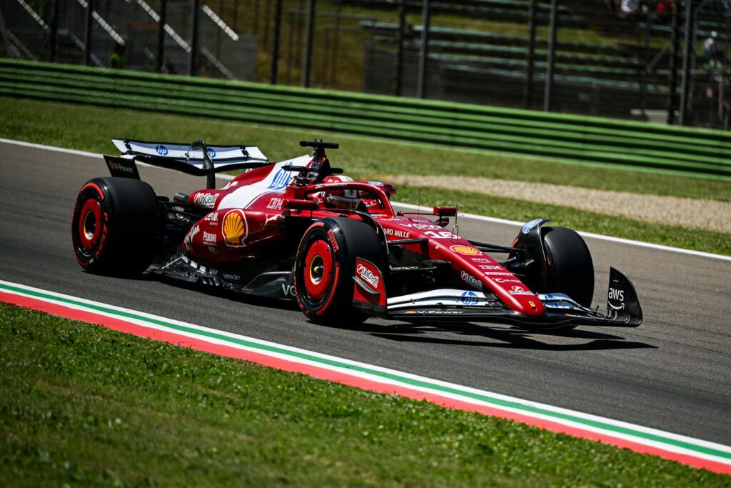 Charles Leclerc nelle FP3 di Imola 2025