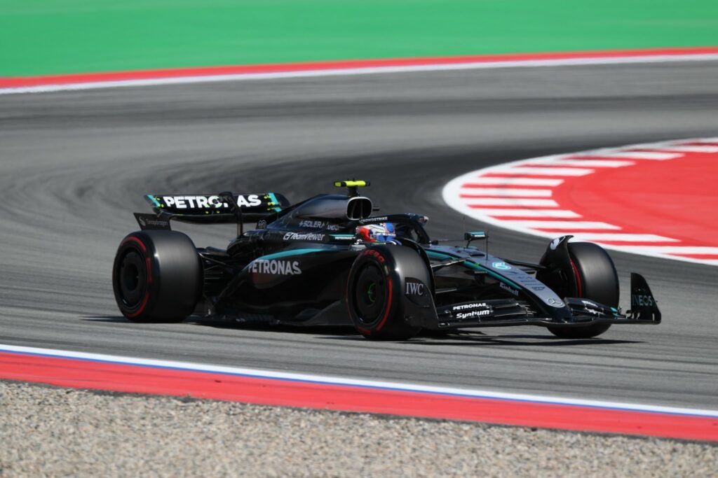 Antonelli in gara durante il GP di Spagna (X: Mercedes-AMG Petronas F1 team)