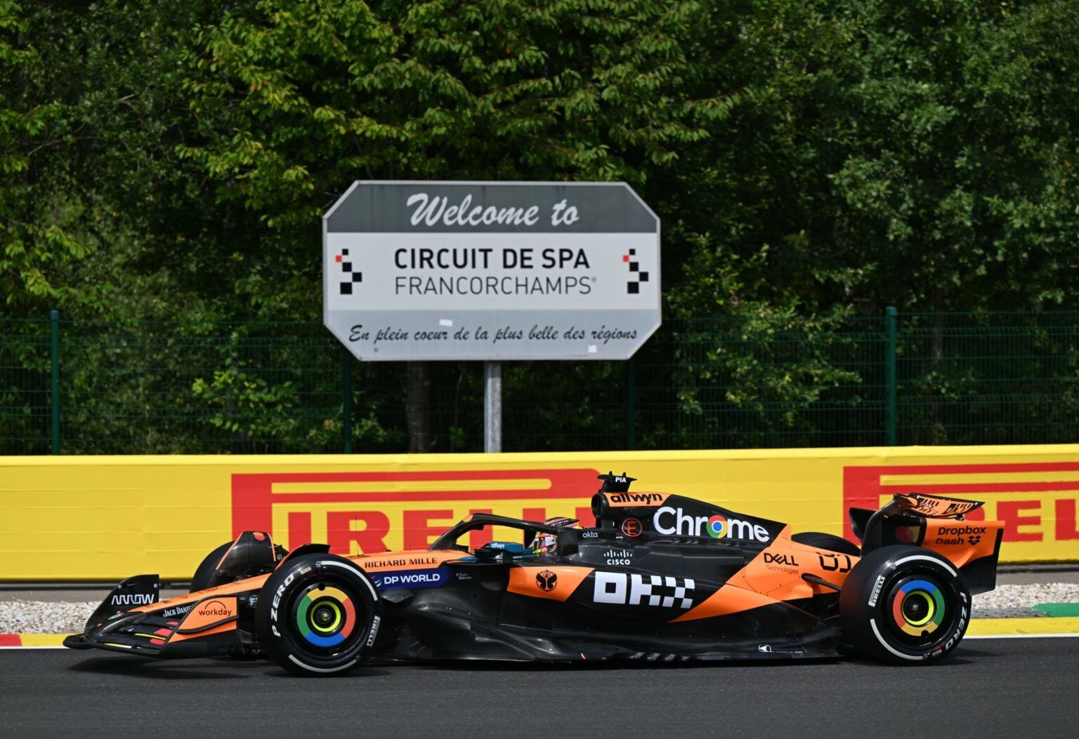 Oscar Piastri primo nelle FP1 del GP del Belgio (Fonte foto: X, McLaren F1)