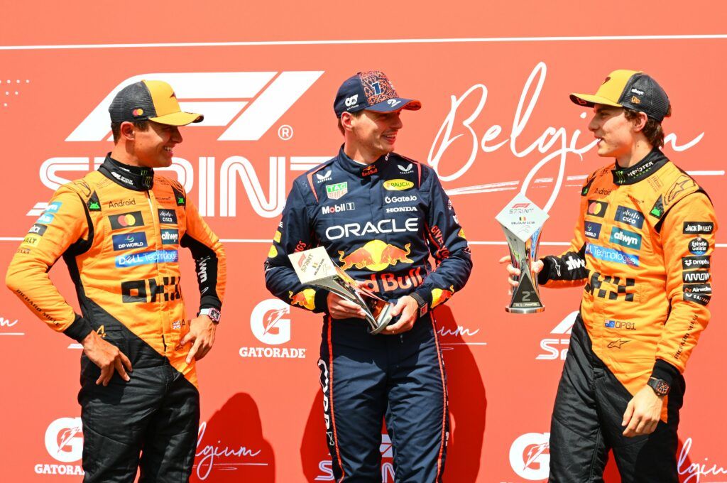 Il podio della Sprint Race del Belgio (Fonte: X, Formula 1)