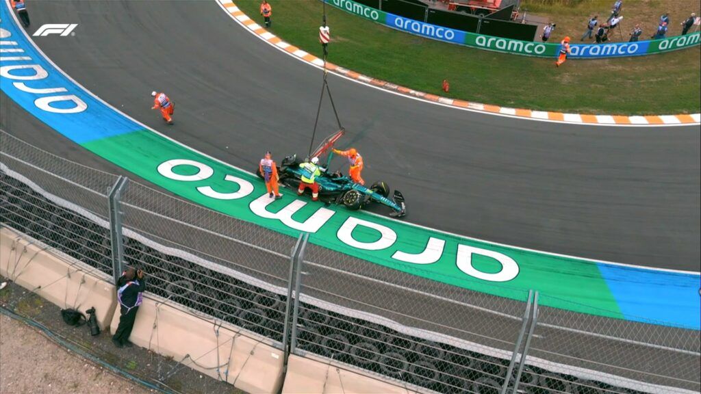 Stroll a muro nelle FP2 del GP d'Olanda (Fonte X)