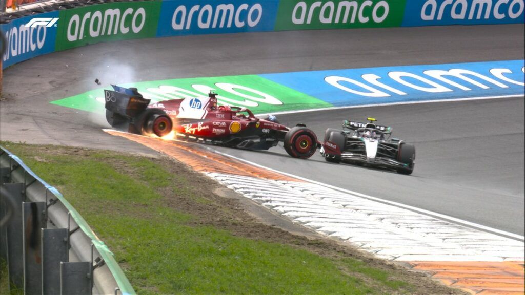 Incidente tra l'italiano e Leclerc: gara disastrosa per le Ferrari qui in Olanda