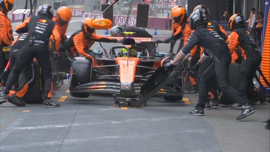Lamdo Norris al pit stop del GP DI BAKU