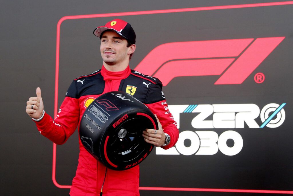 Leclerc dopo la pole conquistata nel GP del Messico nel 2023