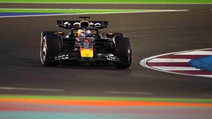 Verstappen durante le FP1 in Qatar (Fonte X: Peter Van Oosten)
